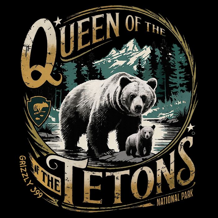Queen Of The Tetons Grizzly 399 National Park Preserve Cooling Performance Crew T-Shirt