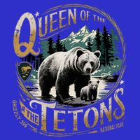 Queen Of The Tetons Grizzly 399 National Park Preserve Button