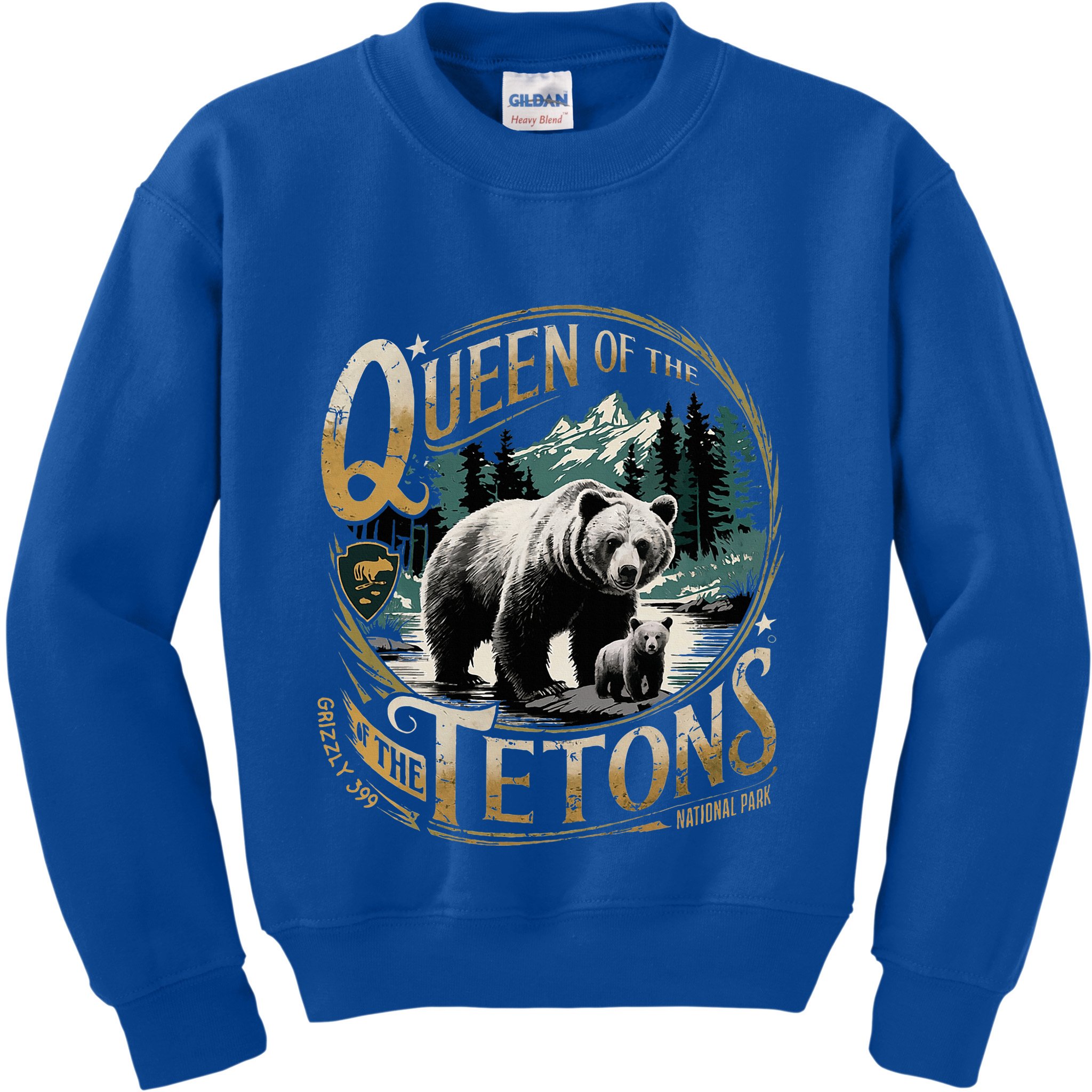 Queen Of The Tetons Grizzly 399 National Park Preserve Kids Sweatshirt