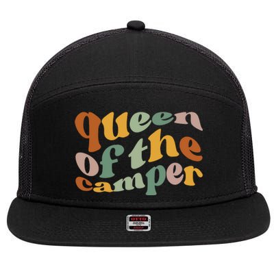 Queen Of The Camper Camping 7 Panel Mesh Trucker Snapback Hat