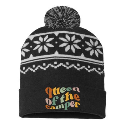 Queen Of The Camper Camping USA-Made Snowflake Beanie