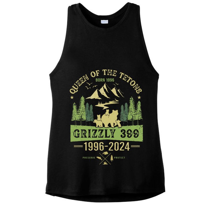 Queen Of The Tetons Grizzly 399 National Park 19962024 Ladies PosiCharge Tri-Blend Wicking Tank