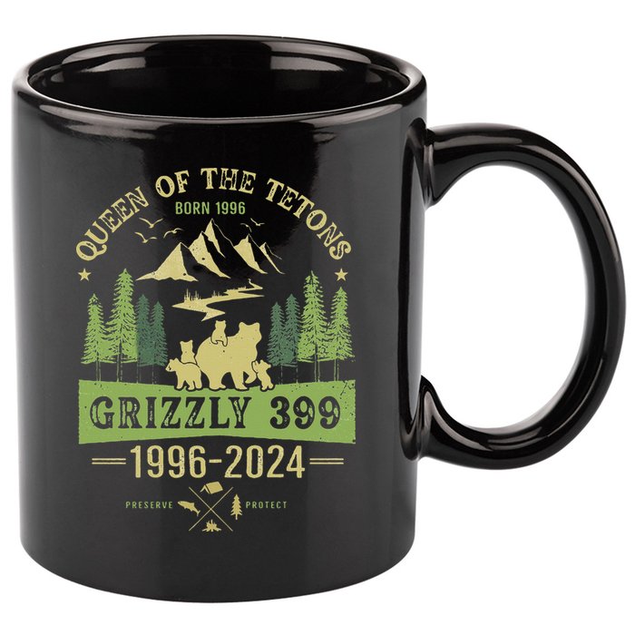 Queen Of The Tetons Grizzly 399 National Park 19962024 11oz C Handle Ceramic Mug