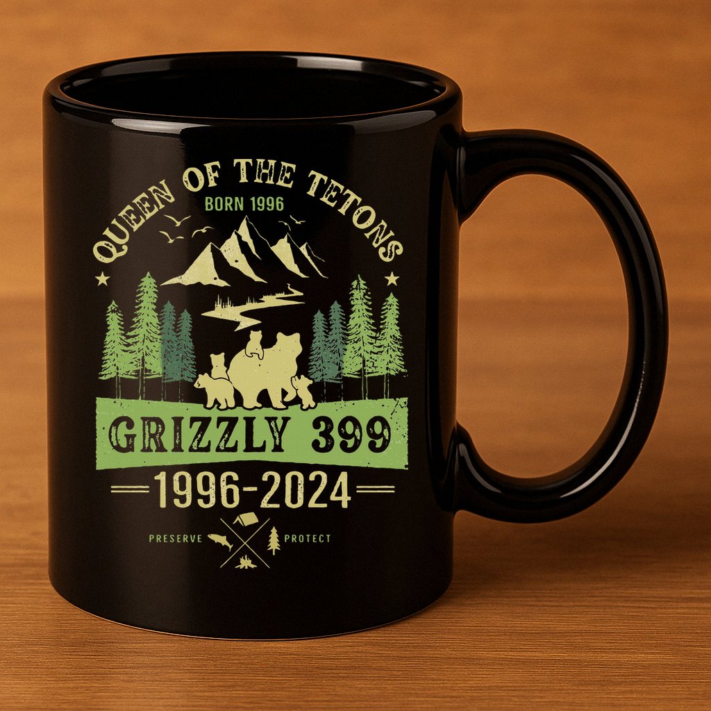 Queen Of The Tetons Grizzly 399 National Park 19962024 11oz C Handle Ceramic Mug