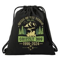 Queen Of The Tetons Grizzly 399 National Park 19962024 Drawstring Bag