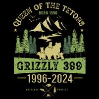Queen Of The Tetons Grizzly 399 National Park 19962024 Drawstring Bag