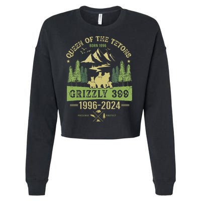 Queen Of The Tetons Grizzly 399 National Park 19962024 Cropped Pullover Crew