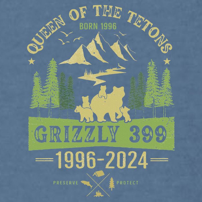Queen Of The Tetons Grizzly 399 National Park 19962024 Garment-Dyed Sweatshirt
