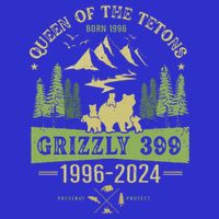 Queen Of The Tetons Grizzly 399 National Park 19962024 Women's V-Neck T-Shirt
