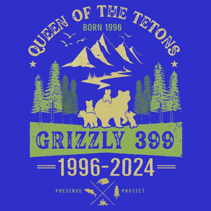 Queen Of The Tetons Grizzly 399 National Park 19962024 Women's V-Neck T-Shirt