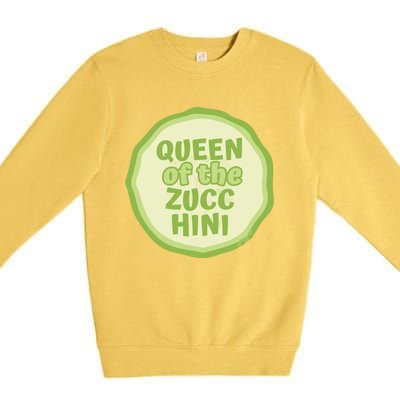 Queen Of The Zucchini Vegan Gift Premium Crewneck Sweatshirt