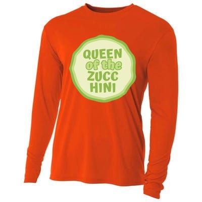 Queen Of The Zucchini Vegan Gift Cooling Performance Long Sleeve Crew