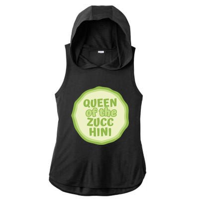 Queen Of The Zucchini Vegan Gift Ladies PosiCharge Tri-Blend Wicking Draft Hoodie Tank