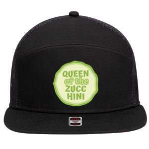 Queen Of The Zucchini Vegan Gift 7 Panel Mesh Trucker Snapback Hat