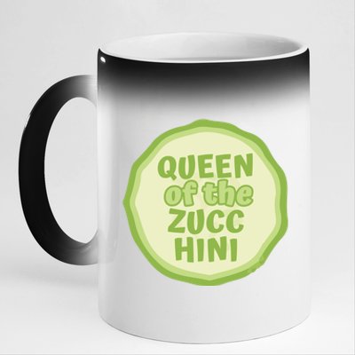 Queen Of The Zucchini Vegan Gift 11oz Black Color Changing Mug