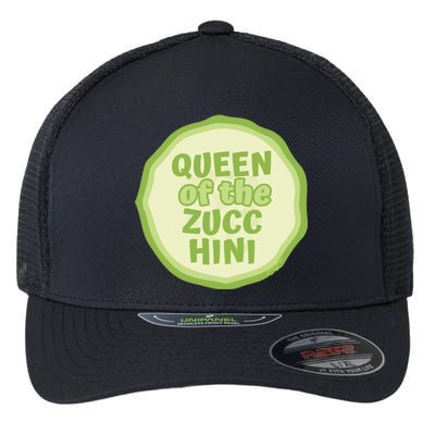 Queen Of The Zucchini Vegan Gift Flexfit Unipanel Trucker Cap