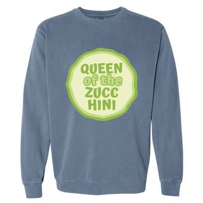 Queen Of The Zucchini Vegan Gift Garment-Dyed Sweatshirt