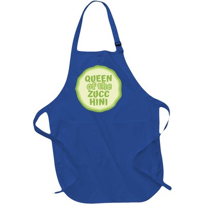 Queen Of The Zucchini Vegan Gift Full-Length Apron With Pockets