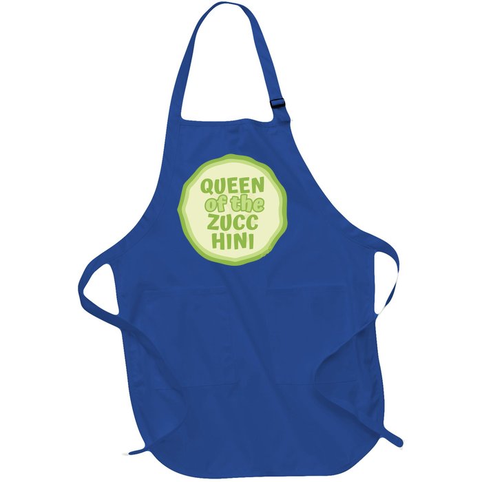 Queen Of The Zucchini Vegan Gift Full-Length Apron With Pockets