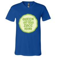 Queen Of The Zucchini Vegan Gift V-Neck T-Shirt