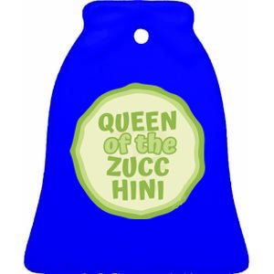 Queen Of The Zucchini Vegan Gift Ceramic Bell Ornament