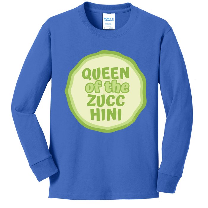 Queen Of The Zucchini Vegan Gift Kids Long Sleeve Shirt