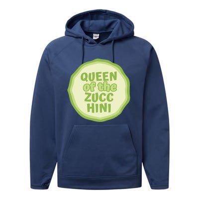 Queen Of The Zucchini Vegan Gift Performance Fleece Hoodie