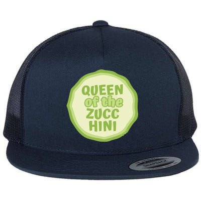 Queen Of The Zucchini Vegan Gift Flat Bill Trucker Hat