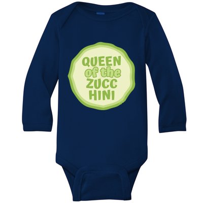 Queen Of The Zucchini Vegan Gift Baby Long Sleeve Bodysuit