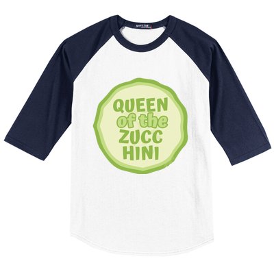 Queen Of The Zucchini Vegan Gift Baseball Sleeve Shirt