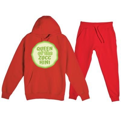 Queen Of The Zucchini Vegan Gift Premium Hooded Sweatsuit Set