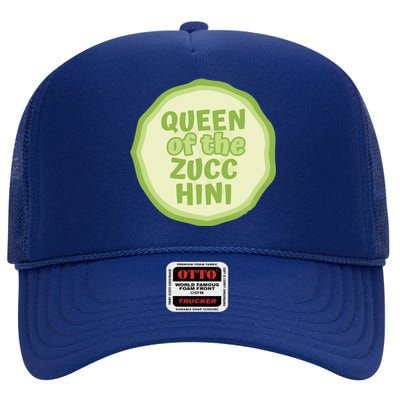 Queen Of The Zucchini Vegan Gift High Crown Mesh Back Trucker Hat