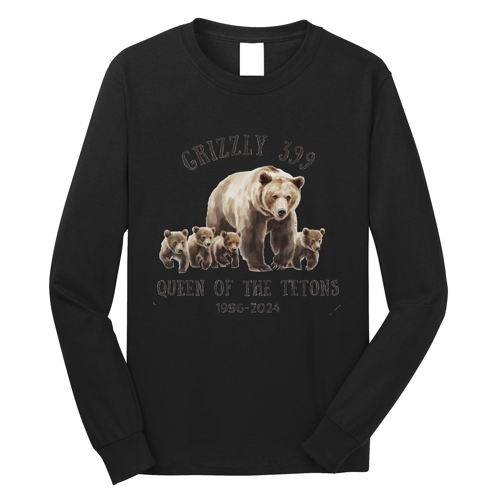 Queen Of The Tetons Grizzly Bear 399 Long Sleeve Shirt
