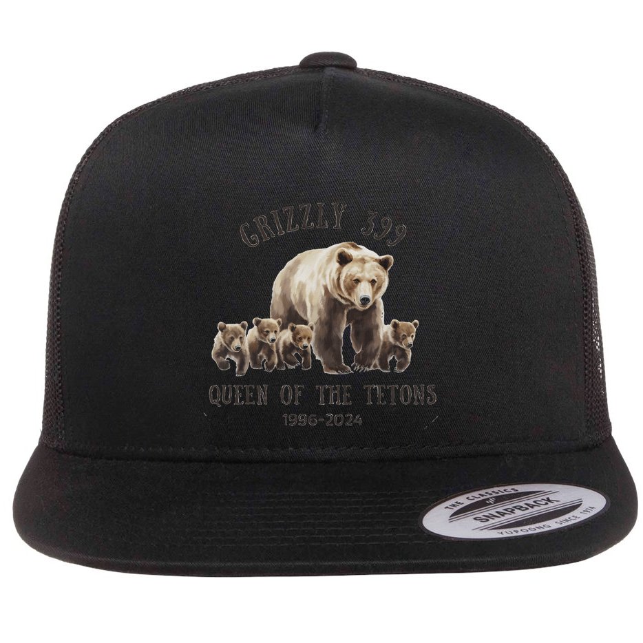 Queen Of The Tetons Grizzly Bear 399 Flat Bill Trucker Hat