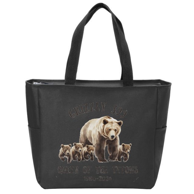 Queen Of The Tetons Grizzly Bear 399 Zip Tote Bag