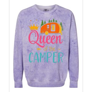 Queen Of The Camper Funny Camping Group Trip Colorblast Crewneck Sweatshirt