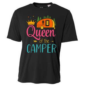 Queen Of The Camper Funny Camping Group Trip Cooling Performance Crew T-Shirt