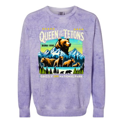 Queen Of The Tetons Grizzly 399 National Park Bear Lovers Colorblast Crewneck Sweatshirt