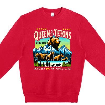 Queen Of The Tetons Grizzly 399 National Park Bear Lovers Premium Crewneck Sweatshirt