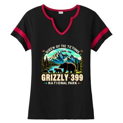 Queen Of The Tetons Grizzly 399 National Park Grizzly Bear Ladies Halftime Notch Neck Tee