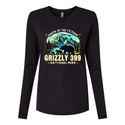 Queen Of The Tetons Grizzly 399 National Park Grizzly Bear Womens Cotton Relaxed Long Sleeve T-Shirt