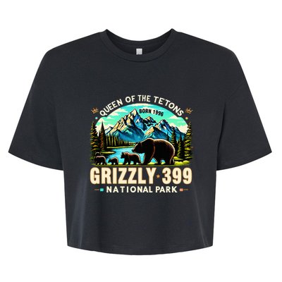 Queen Of The Tetons Grizzly 399 National Park Grizzly Bear Bella+Canvas Jersey Crop Tee