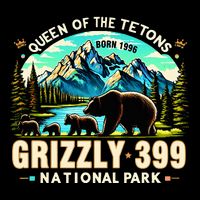 Queen Of The Tetons Grizzly 399 National Park Grizzly Bear Backpack