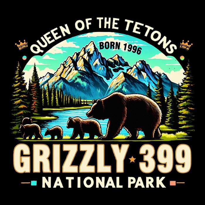 Queen Of The Tetons Grizzly 399 National Park Grizzly Bear Backpack