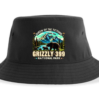 Queen Of The Tetons Grizzly 399 National Park Grizzly Bear Sustainable Bucket Hat