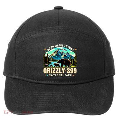 Queen Of The Tetons Grizzly 399 National Park Grizzly Bear 7-Panel Snapback Hat
