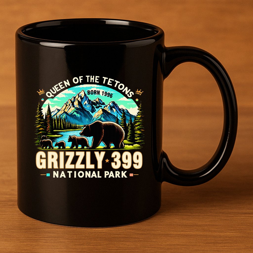 Queen Of The Tetons Grizzly 399 National Park Grizzly Bear 11oz C Handle Ceramic Mug