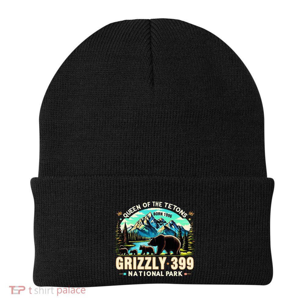 Queen Of The Tetons Grizzly 399 National Park Grizzly Bear Beanie