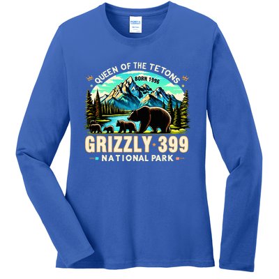 Queen Of The Tetons Grizzly 399 National Park Grizzly Bear Ladies Long Sleeve Shirt