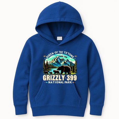 Queen Of The Tetons Grizzly 399 National Park Grizzly Bear Kids Hoodie